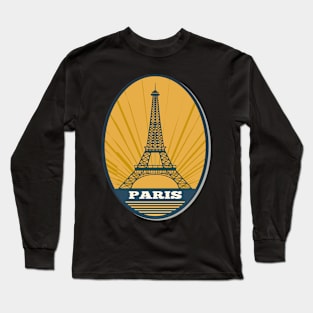 Paris Retro-Vintage Patch Long Sleeve T-Shirt